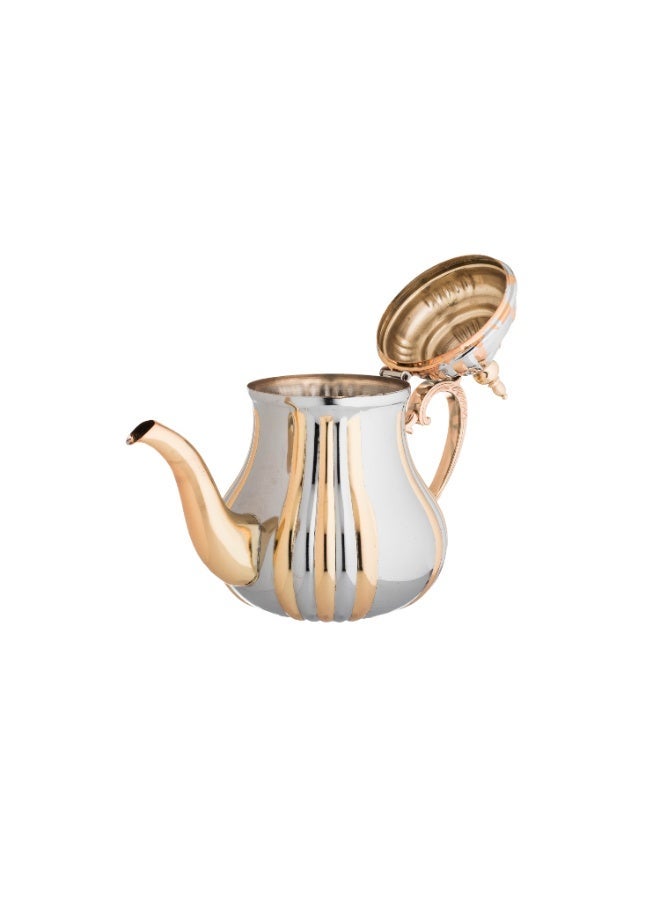 BASURRAH Stainless Steel Teapot Set 3-Piece Silver With Gold (0.8/1.2/1.6 Litter ) - Image 2